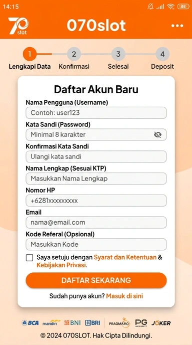 Buat Akun Baru 070slot Dengan Mudah