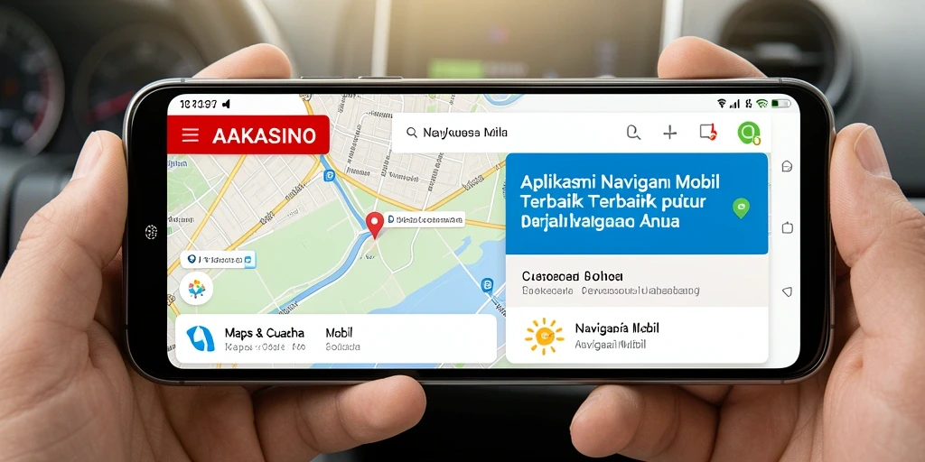 Tampilan antarmuka AAKASINO yang bersih dan informatif untuk navigasi mobil.