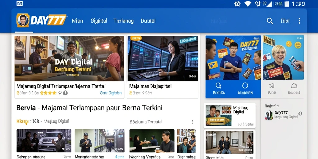 Antarmuka aplikasi DAY777 yang modern dan fungsional.
