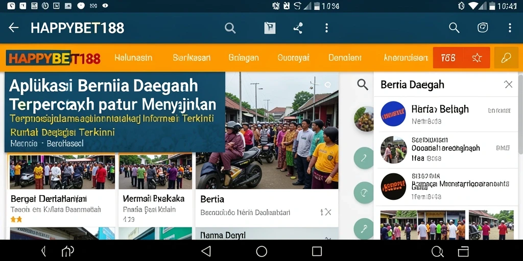 Tampilan antarmuka aplikasi HAPPYBET188 yang sederhana dan informatif.