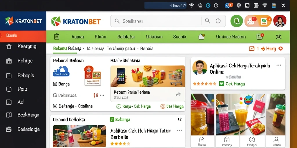 Antarmuka KRATONBET yang memudahkan pengecekan harga.