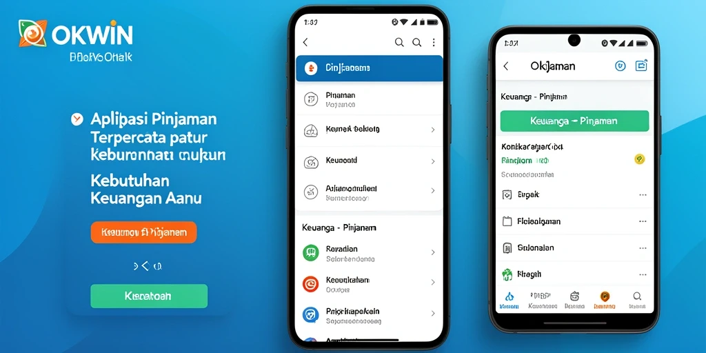 Tampilan antarmuka pengguna aplikasi Pinjaman OKWIN yang intuitif.