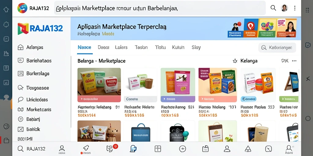 Antarmuka aplikasi RAJA132 yang modern dan fungsional.