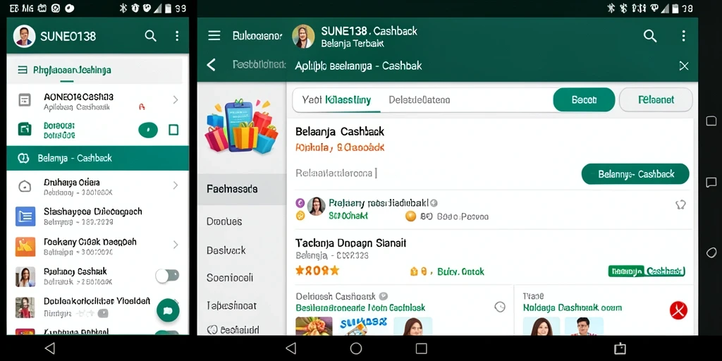 Tampilan antarmuka SUNEO138 yang menampilkan fitur Cashback yang menarik.