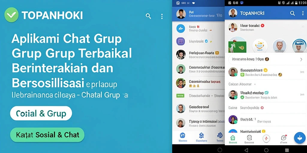 Tampilan antarmuka aplikasi TOPANHOKI dengan fitur Chat Grup yang intuitif.